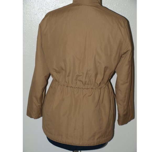 London fog string lined hooded military brown jacket M - Picture 6 of 16